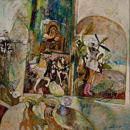 History Lesson with cowgirl, madonna and horse