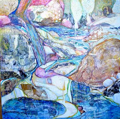 A creek running through boulders