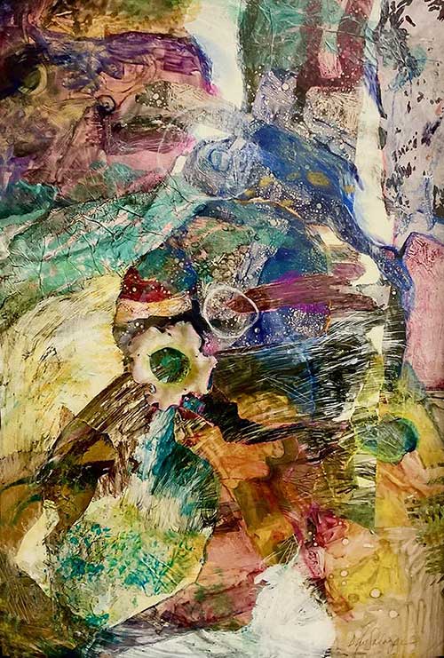 Distressed coral reefs.