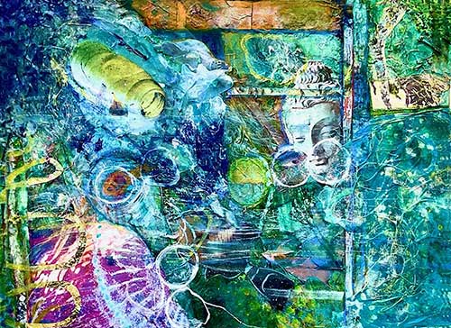 Distressed coral reefs.