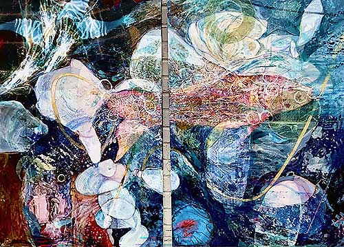 Distressed coral reefs.