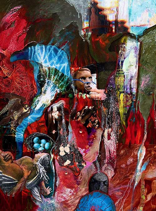 Distressed coral reefs.