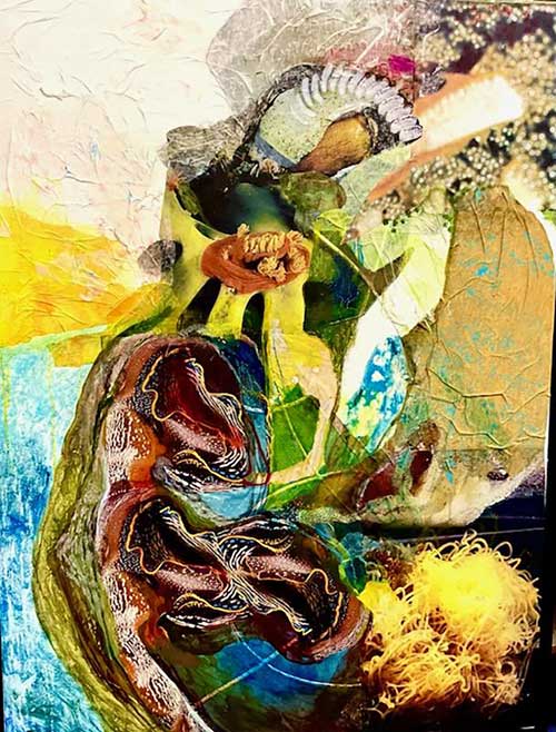 Distressed coral reefs.