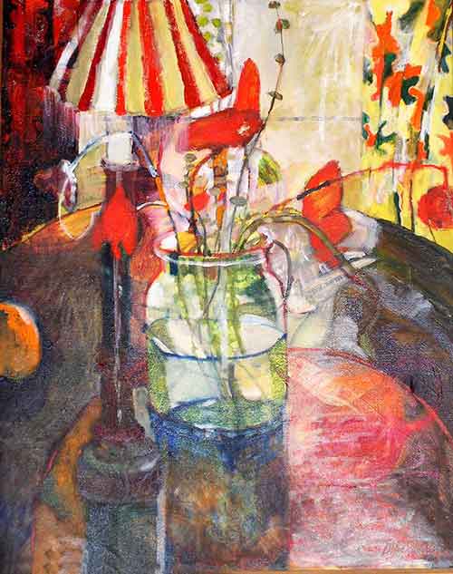 Tulips on a table near window