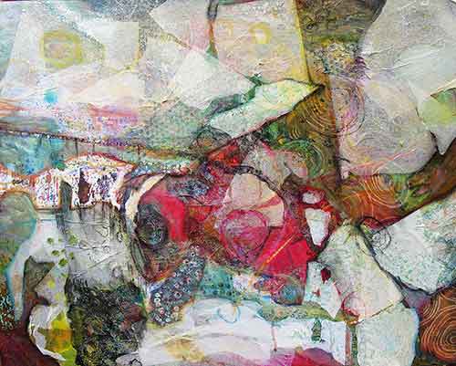 Abstract painting, Fog LIfting Cayucos