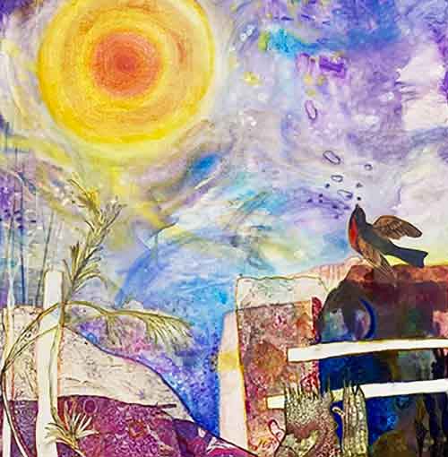 Dermascape, bird singing to the sun