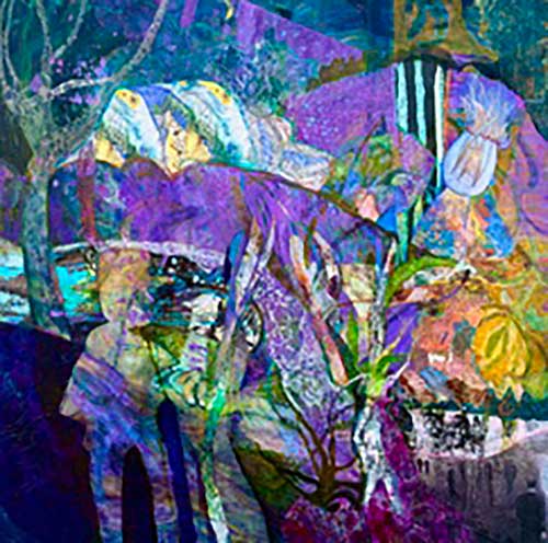 Painted collage abstract.